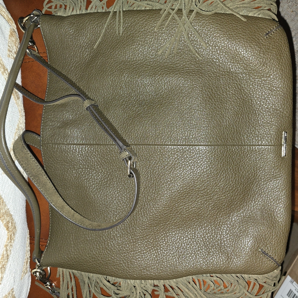 Rebecca Minkoff Olive Green Leather Fringe Bag